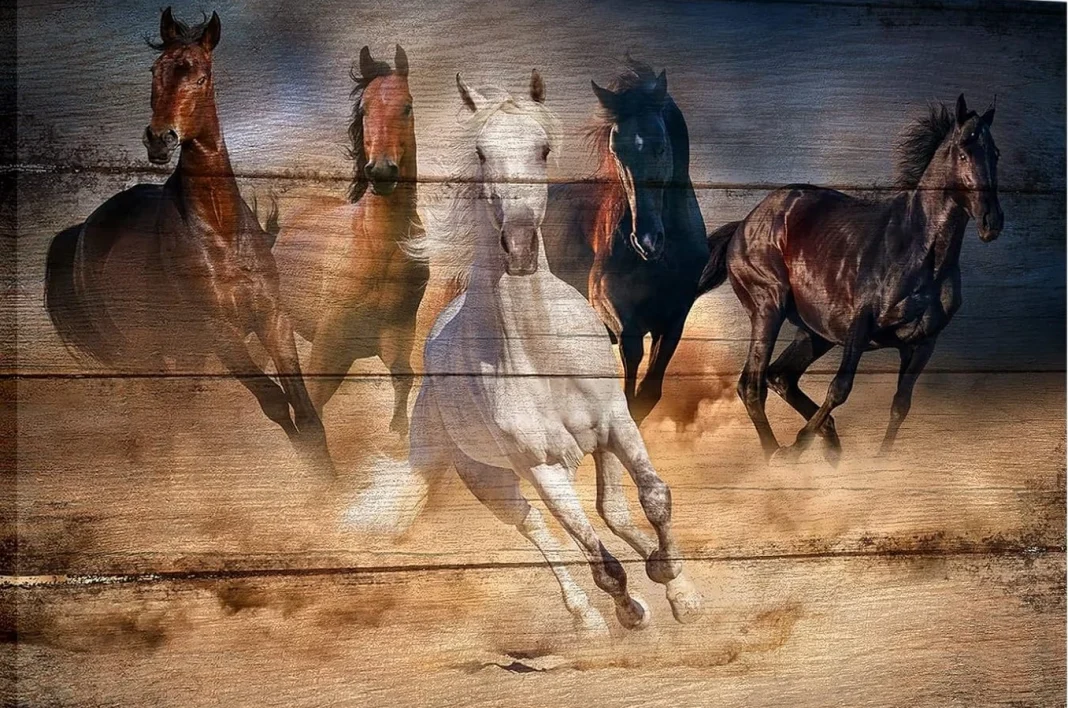 Horses Running Canvas Wall Art